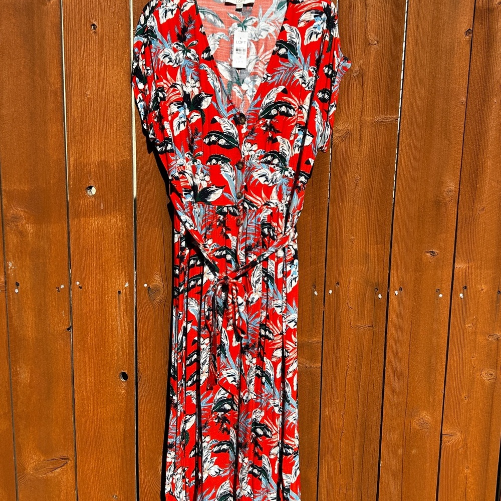 Floral Red Dress